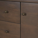 Jonan Dark Brown Wood w Dark Aged Brass 2 Door 3 Drawer Sideboard - Default Title