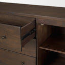 Jonan Dark Brown Wood w Dark Aged Brass 2 Door 3 Drawer Sideboard - Default Title