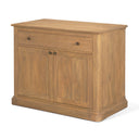 Baron Light Brown Solid Wood w Gunmetal Knobs 2-Door Accent Cabinet - Default Title