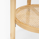 Weslyn Solid Light Brown Wood and Glass Top w Cane Side Table - Default Title