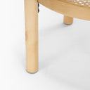 Weslyn Solid Light Brown Wood and Glass Top w Cane Side Table - Default Title