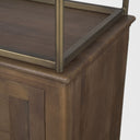 Baron Dark Brown Wood w Antiqued Aged Brass Metal 2-Door Open Shelving Unit - Default Title
