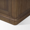 Baron Dark Brown Wood w Antiqued Aged Brass Metal 2-Door Open Shelving Unit - Default Title