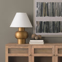 Salaah Antique Gold Brushed Metal w Cream Shade Table Lamp - Default Title