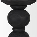 Wanda Matte Black Wood Pillar Candle Holders Set of 2 - Default Title