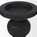 Wanda Matte Black Wood Pillar Candle Holders Set of 2 - Default Title