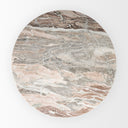 Allyson 54 Round Brown Pedestal w Pink Marble Top Dining Table - Default Title