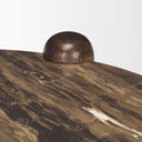 Jovia Brown Mango Wood W Cappuccino Marble Round Coffee Table - Default Title