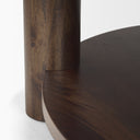 Jovia Brown Mango Wood W Cappuccino Marble Round Coffee Table - Default Title