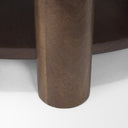 Jovia Brown Mango Wood W Cappuccino Marble Round Coffee Table - Default Title