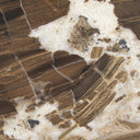 Jovia Brown Mango Wood W Cappuccino Marble Round Coffee Table - Default Title