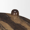 Jovia Brown Mango Wood W Cappuccino Marble Round Side Table - Default Title