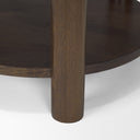 Jovia Brown Mango Wood W Cappuccino Marble Round Side Table - Default Title