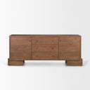 Jonan Medium Brown Wood w Dark Aged Brass 2 Door 3 Drawer Sideboard - Default Title