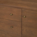 Jonan Medium Brown Wood w Dark Aged Brass 2 Door 3 Drawer Sideboard - Default Title