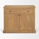 Baron Light Brown Solid Wood w Gunmetal Knobs 2-Door Accent Cabinet - Default Title