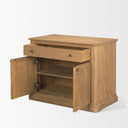 Baron Light Brown Solid Wood w Gunmetal Knobs 2-Door Accent Cabinet - Default Title