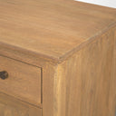 Baron Light Brown Solid Wood w Gunmetal Knobs 2-Door Accent Cabinet - Default Title