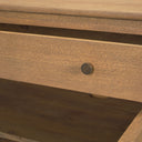 Baron Light Brown Solid Wood w Gunmetal Knobs 2-Door Accent Cabinet - Default Title