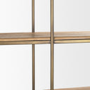 Baron 4-Door Light Brown Wood w Gunmetal Open Shelving Unit - Default Title