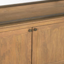 Baron 4-Door Light Brown Wood w Gunmetal Open Shelving Unit - Default Title