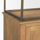 Baron 4-Door Light Brown Wood w Gunmetal Open Shelving Unit - Default Title