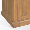 Baron 4-Door Light Brown Wood w Gunmetal Open Shelving Unit - Default Title