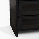 Gehry 723 H Dark Brown Metal Brown Wood and Glass Door Display Cabinet - Default Title