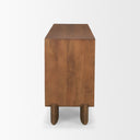 Jonan Medium Brown Wood w Dark Aged Brass 2 Door 3 Drawer Sideboard - Default Title
