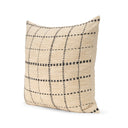 Jaela Beige and Black Striped Checkered Decorative Square Pillow Cover - Default Title