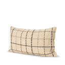 Jaela Beige and Black Striped Checkered Decorative Lumbar Pillow Cover - Default Title