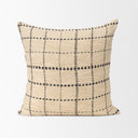 Jaela Beige and Black Striped Checkered Decorative Square Pillow Cover - Default Title
