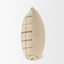 Jaela Beige and Black Striped Checkered Decorative Square Pillow Cover - Default Title