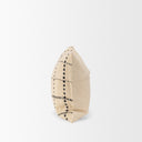Jaela Beige and Black Striped Checkered Decorative Lumbar Pillow Cover - Default Title