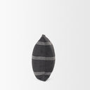 Jayme Gray and White Striped Cotton Decorative Lumbar Pillow Cover - Default Title