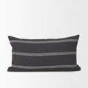 Jayme Gray and White Striped Cotton Decorative Lumbar Pillow Cover - Default Title