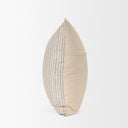 Jaxon Beige and Black Striped Cotton-Linen Decorative Square Pillow Cover - Default Title