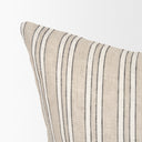 Jaxon Beige and Black Striped Cotton-Linen Decorative Square Pillow Cover - Default Title