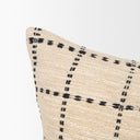Jaela Beige and Black Striped Checkered Decorative Lumbar Pillow Cover - Default Title