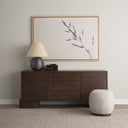 Sadiyah Black Brushed Metal w Beige Shade Table Lamp - Default Title