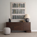Jonan Dark Brown Wood w Dark Aged Brass 2 Door 3 Drawer Sideboard - Default Title