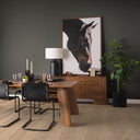 Berbick 33 Total Height Black Leather w Iron Frame Dining Chair - Default Title