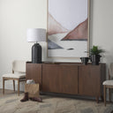 Leo 180L x 180W x 310H Black Hammered WWhite Fabric Shade Table Lamp - Default Title