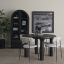 Gehry 723 H Dark Brown Metal Brown Wood and Glass Door Display Cabinet - Default Title