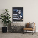 Stratton Gunmetal w Genuine Brown Leather Upholstered Accent Chair - Default Title