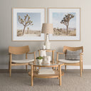 Haggen Light Brown Oak Wood w Cream Fabric Accent Chair - Default Title