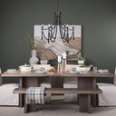 Selma Black Wood Bead and Metal Chandelier - Default Title