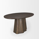 Jovani 94 Solid Dark Brown Mango Wood Oval Dining Table - Default Title