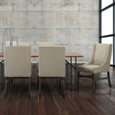 Kensington I Beige Fabric and Solid Wood Dining Chair - Default Title