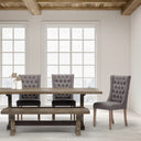 Mackenzie II Gray Plush Linen Covering Ash Solid Wood Base Dining Chair - Default Title